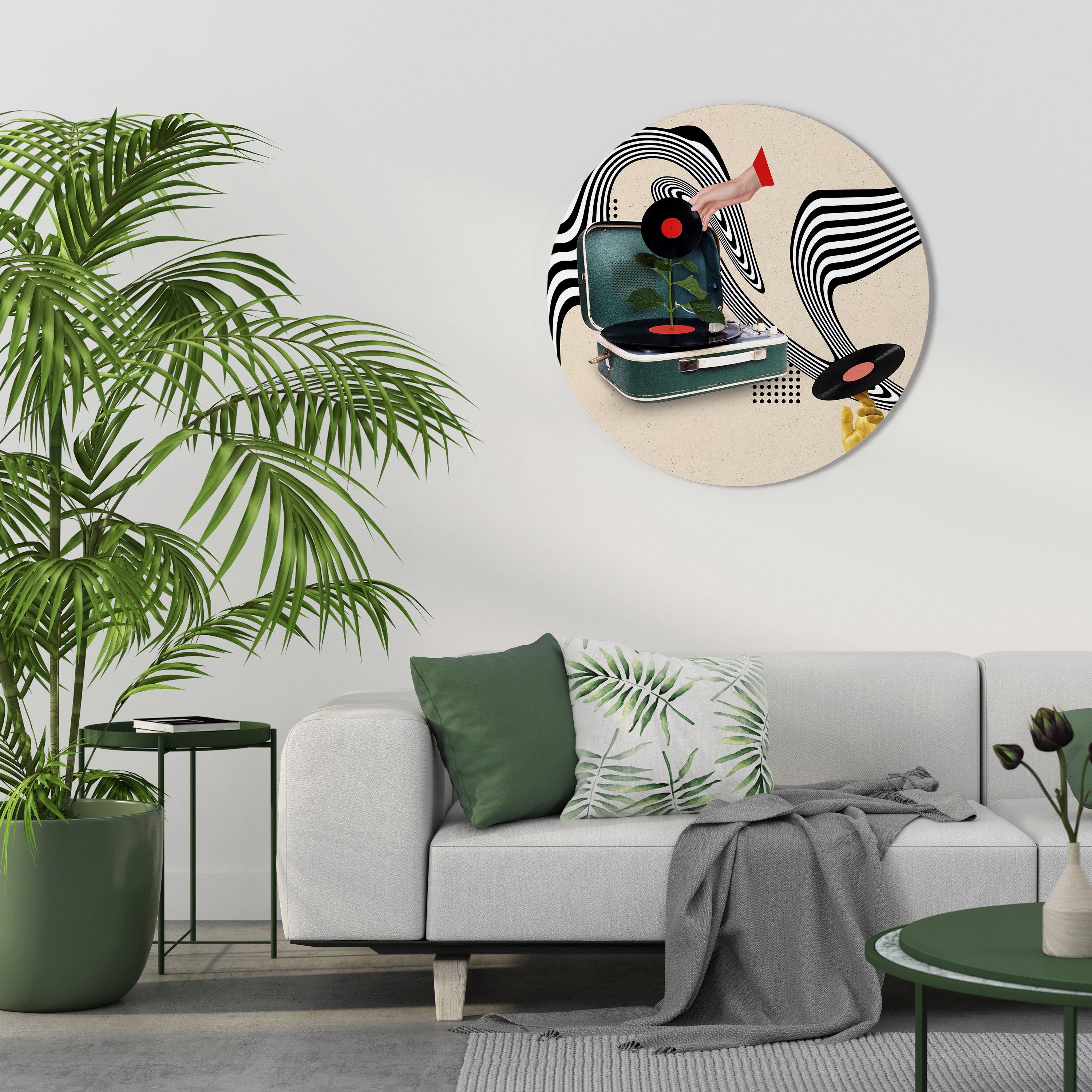 VARIACIÓN DE VINILO Arte de pared redondo