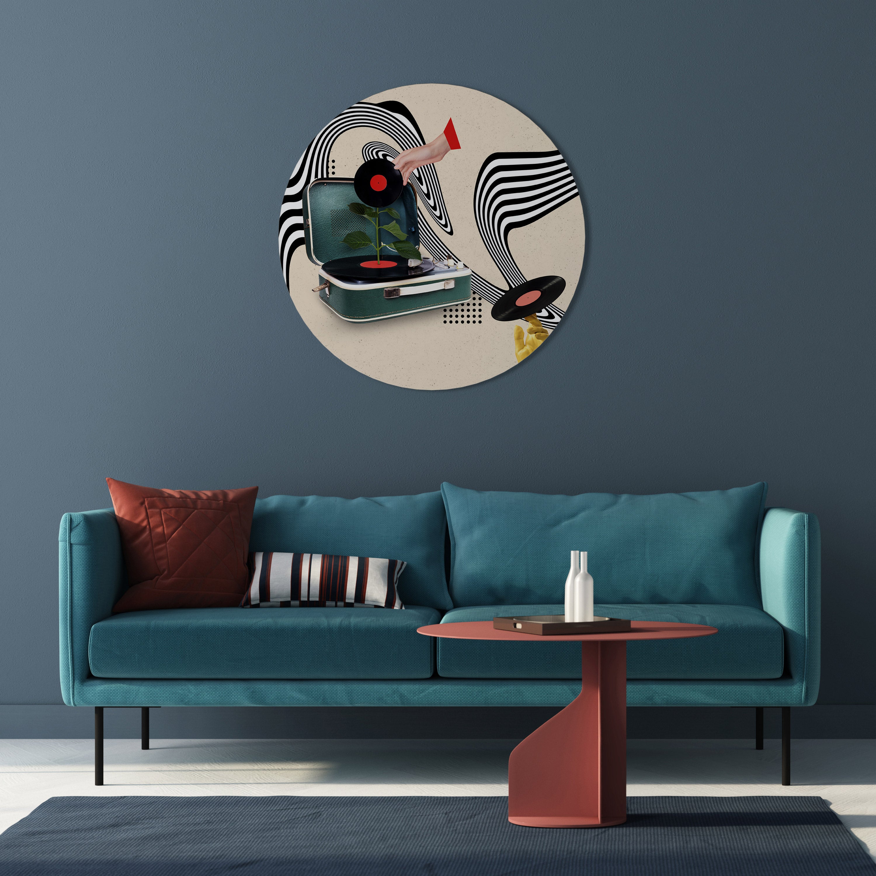 VARIACIÓN DE VINILO Arte de pared redondo