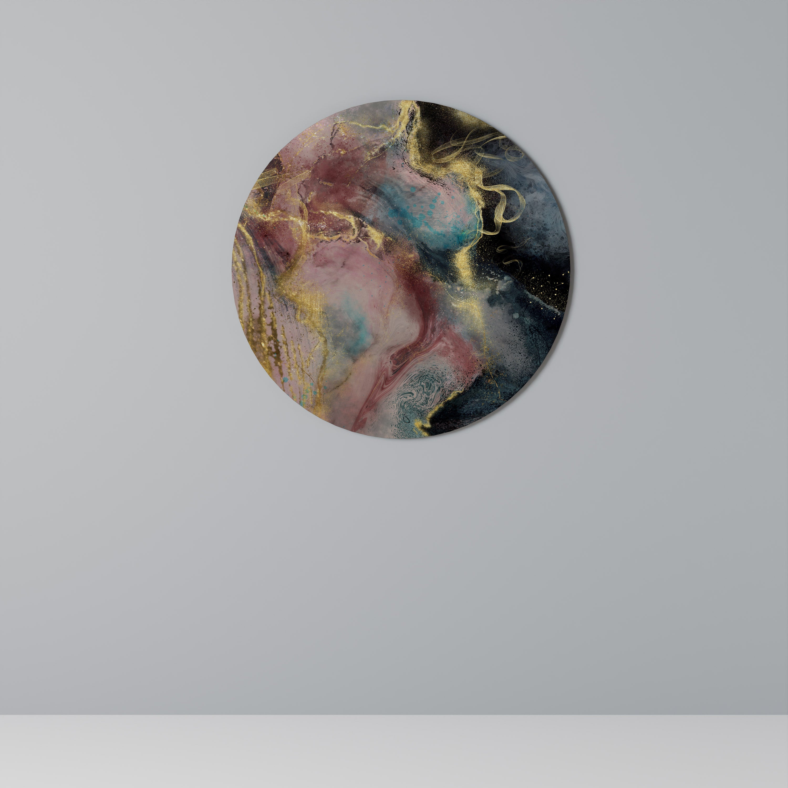 Arte de pared redondo de mármol terroso