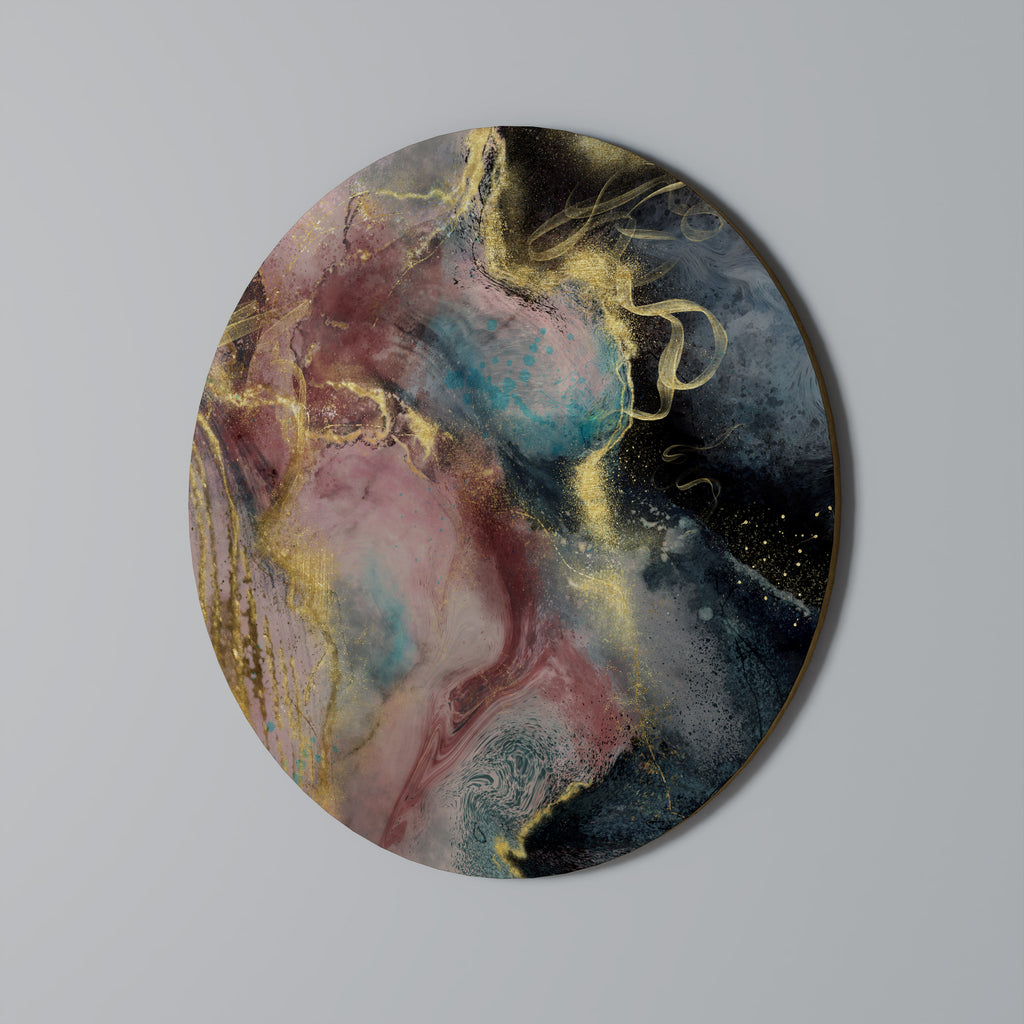 Arte de pared redondo de mármol terroso