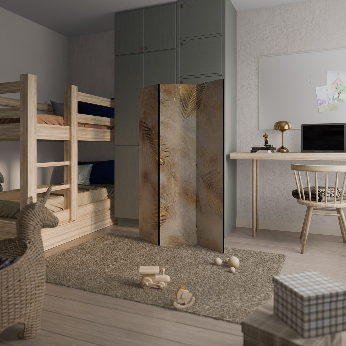 LEAVES OF SPLENDOR Biombo de 3 paneles