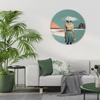 RETRO RESONANCE Round Wall Art