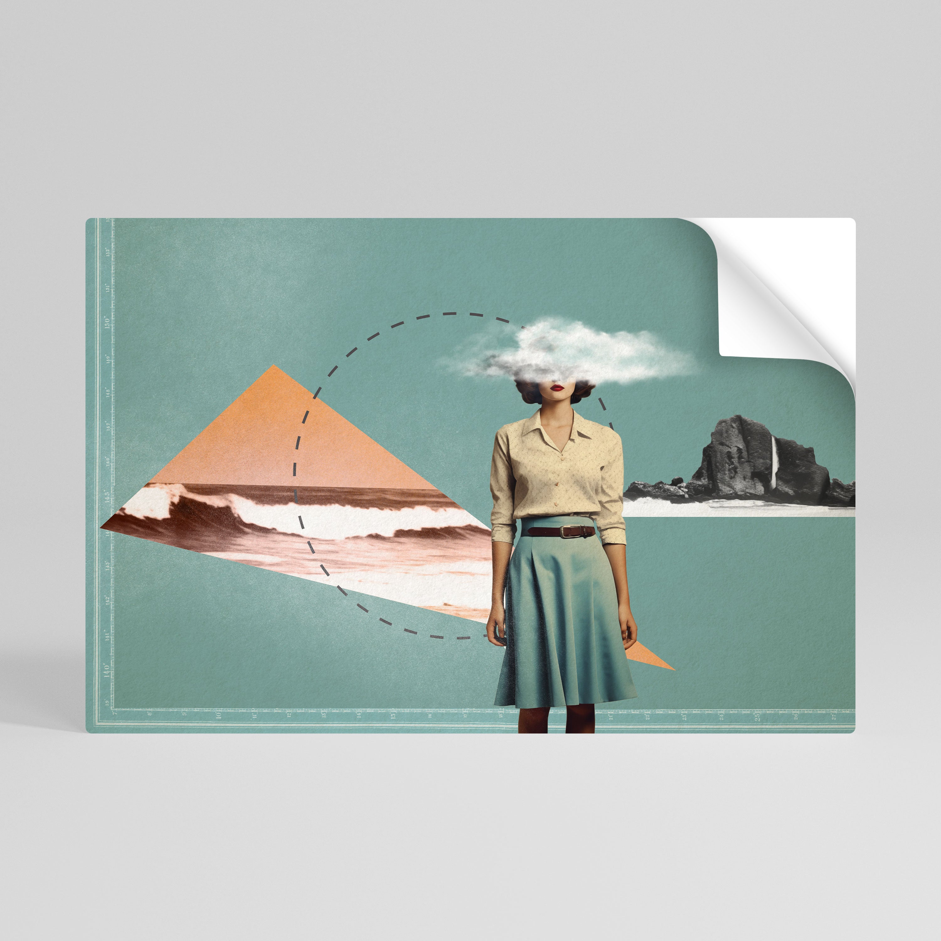 RETRO RESONANCE Póster horizontal autoadhesivo