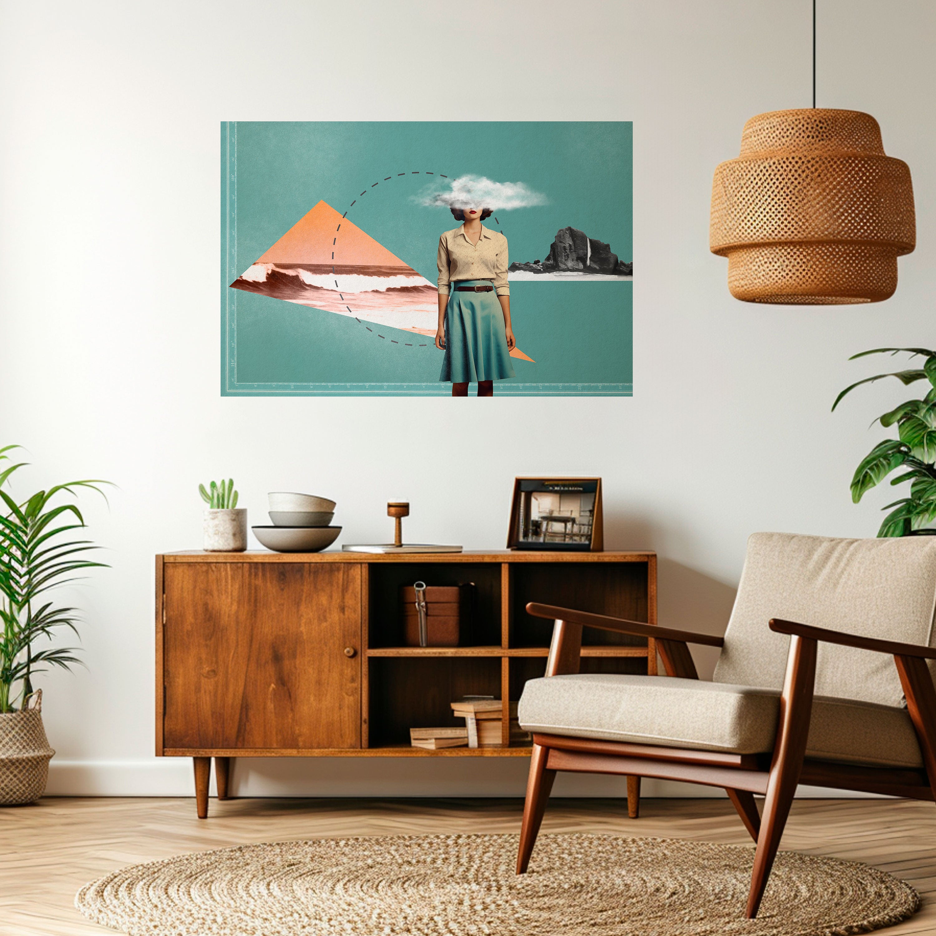 RETRO RESONANCE Póster horizontal autoadhesivo