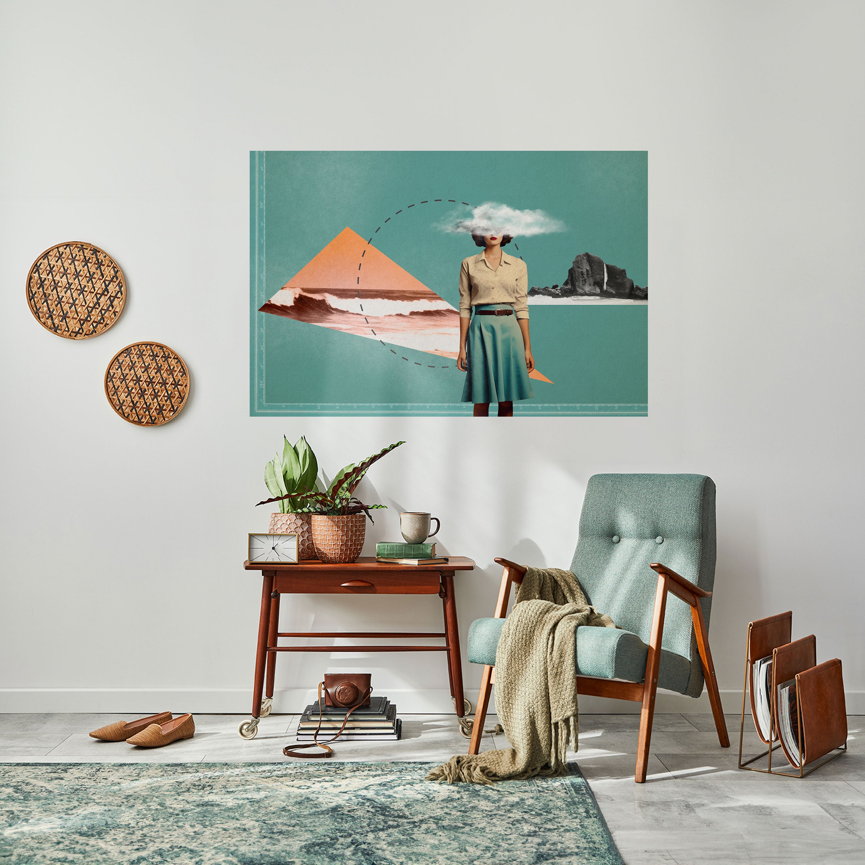 RETRO RESONANCE Póster horizontal autoadhesivo