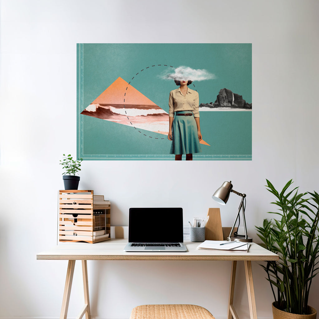 RETRO RESONANCE Póster horizontal autoadhesivo