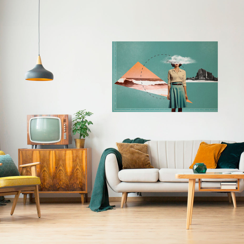 RETRO RESONANCE Póster horizontal autoadhesivo