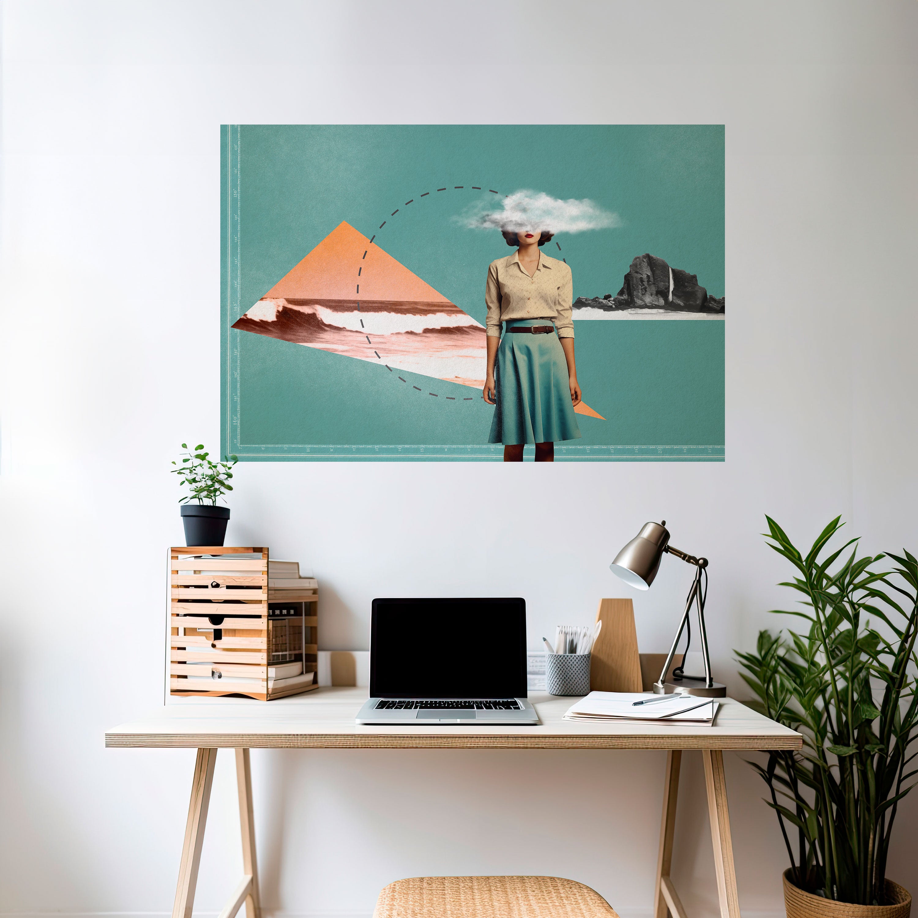 RETRO RESONANCE Póster horizontal autoadhesivo