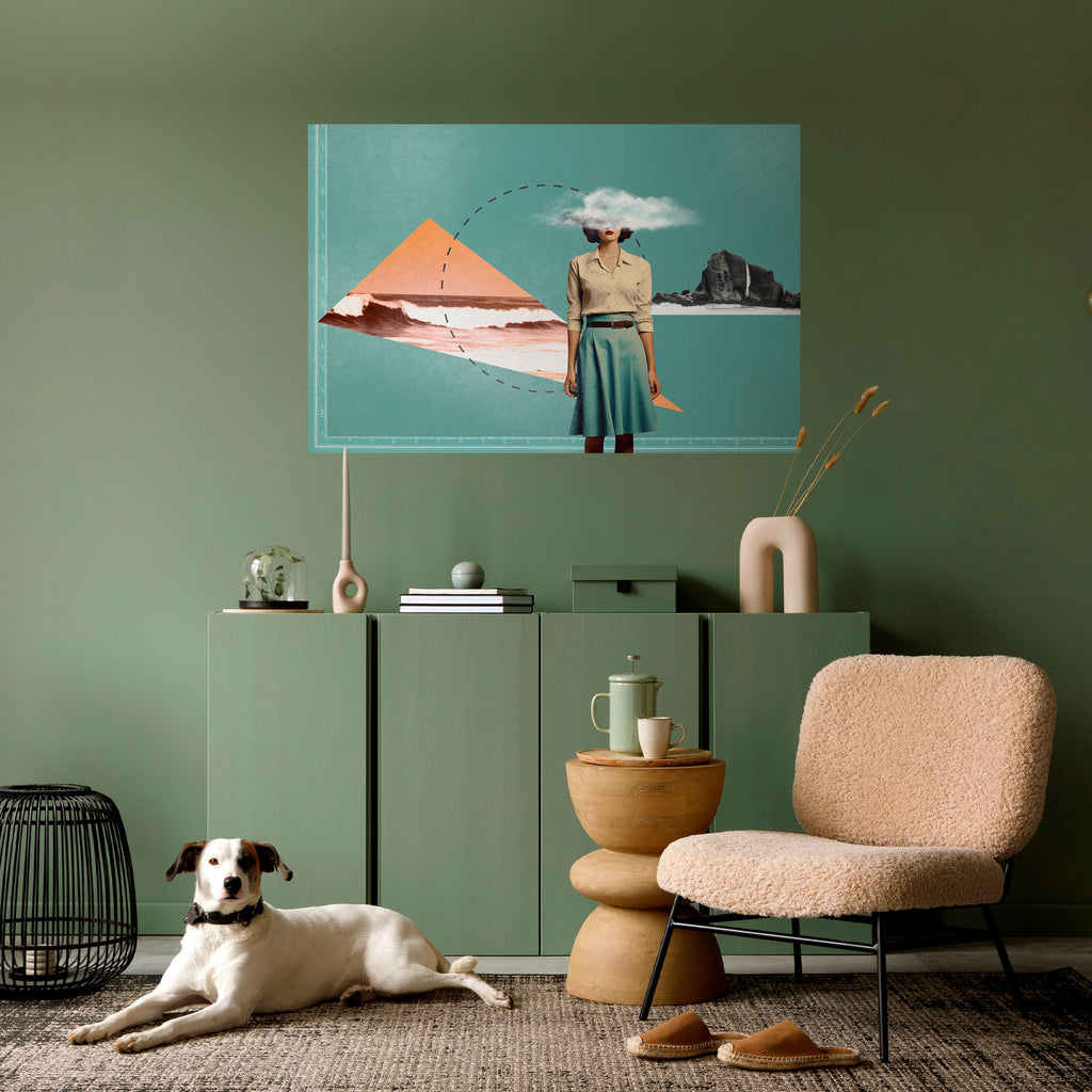 RETRO RESONANCE Póster horizontal autoadhesivo