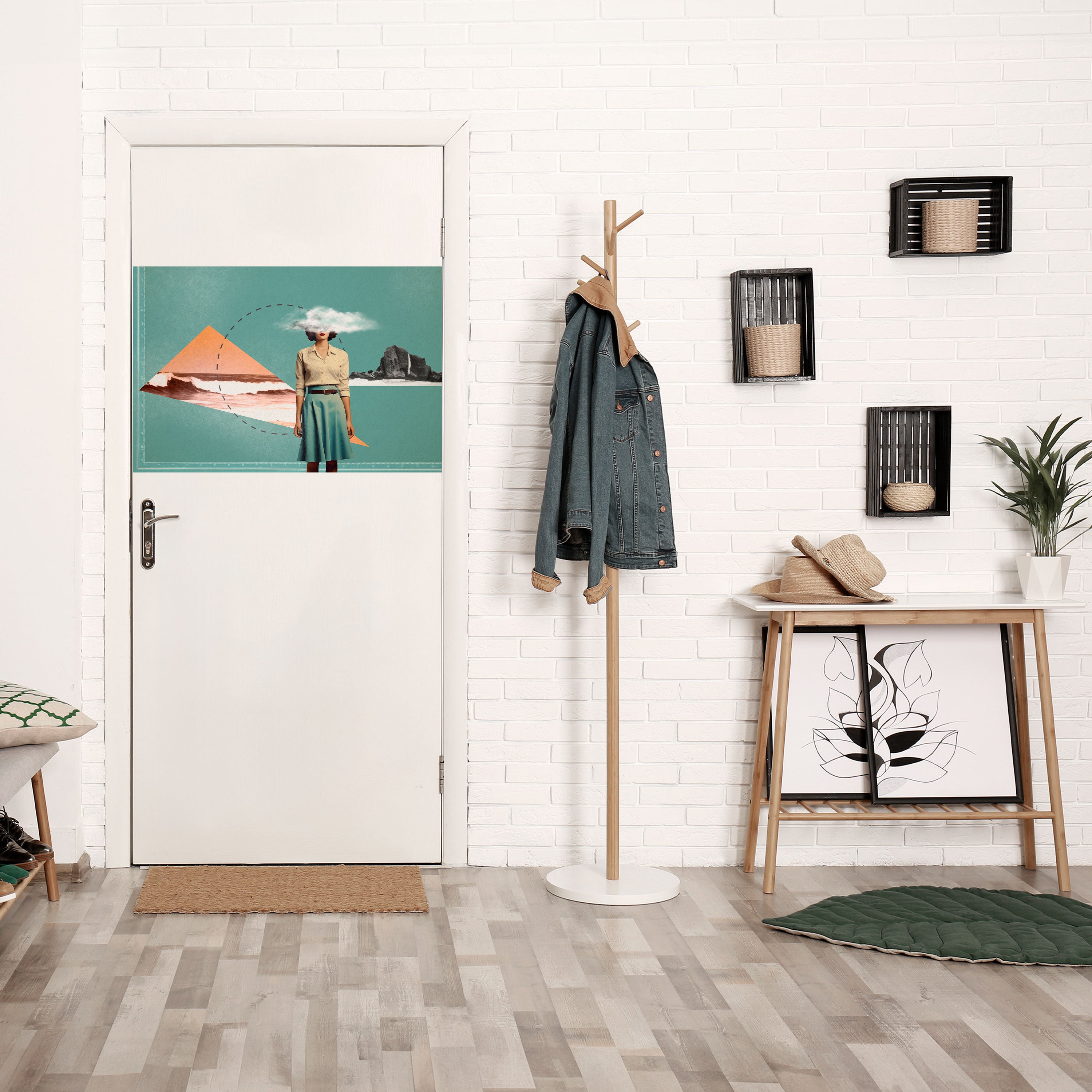 RETRO RESONANCE Póster horizontal autoadhesivo