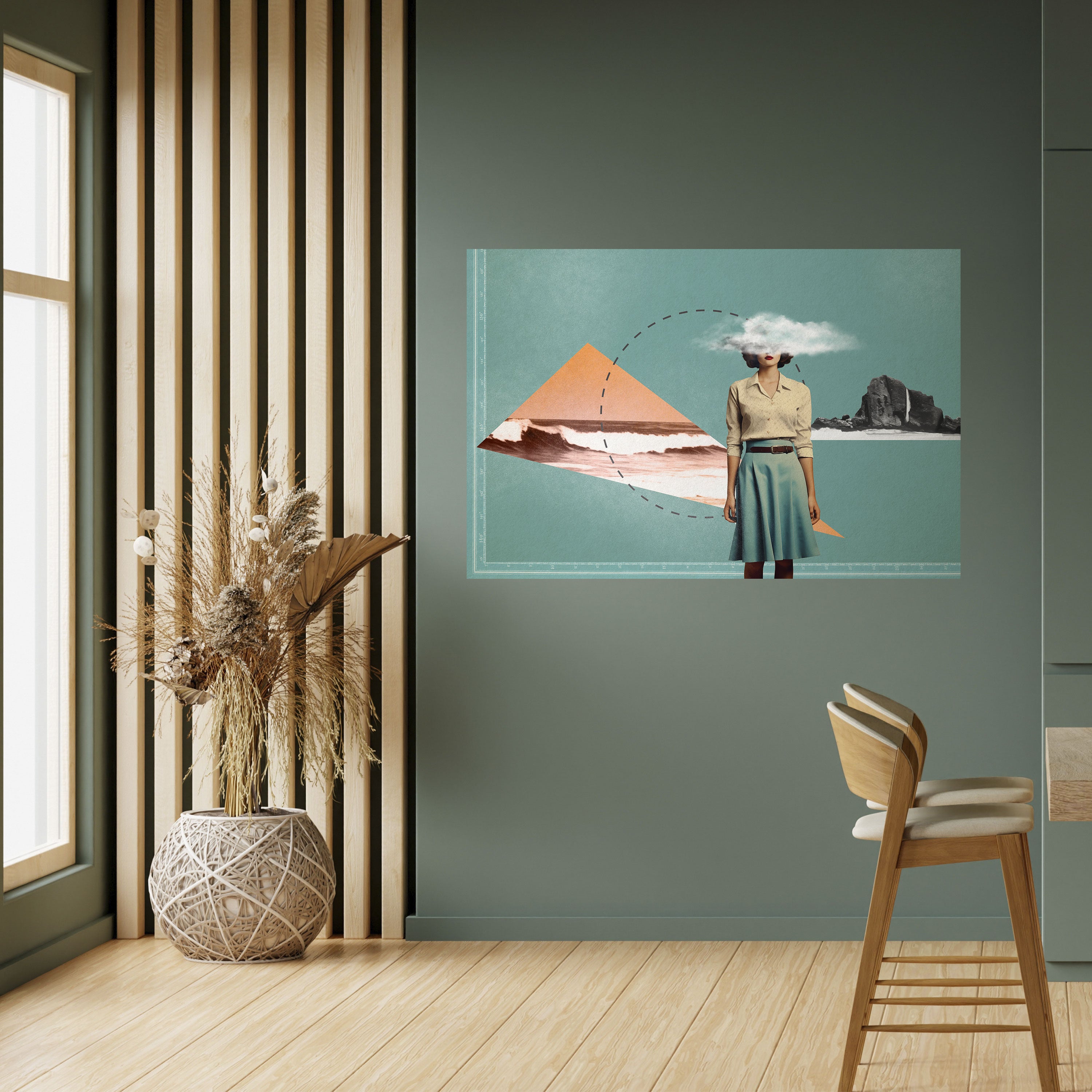 RETRO RESONANCE Póster horizontal autoadhesivo