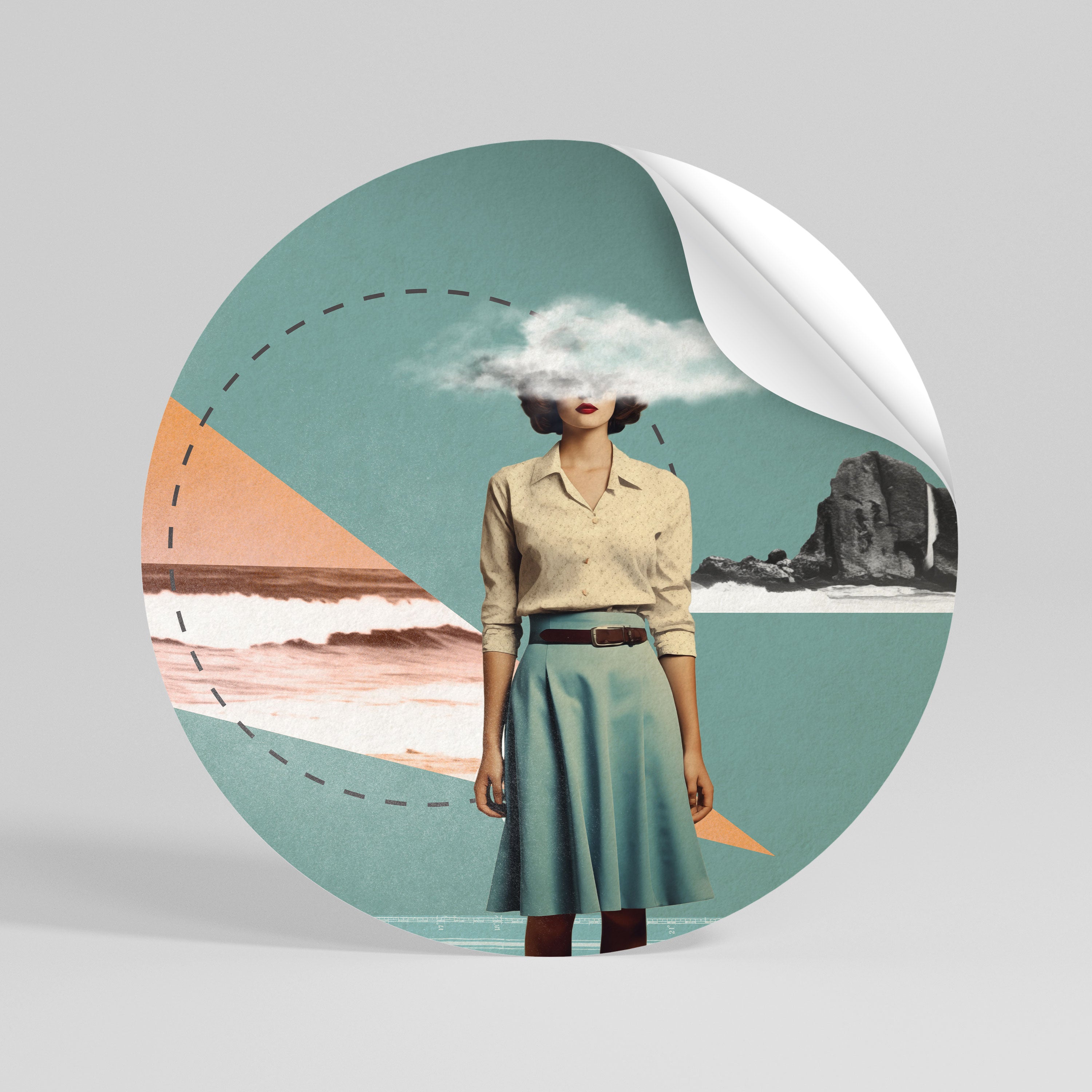 RETRO RESONANCE Vinilo adhesivo redondo