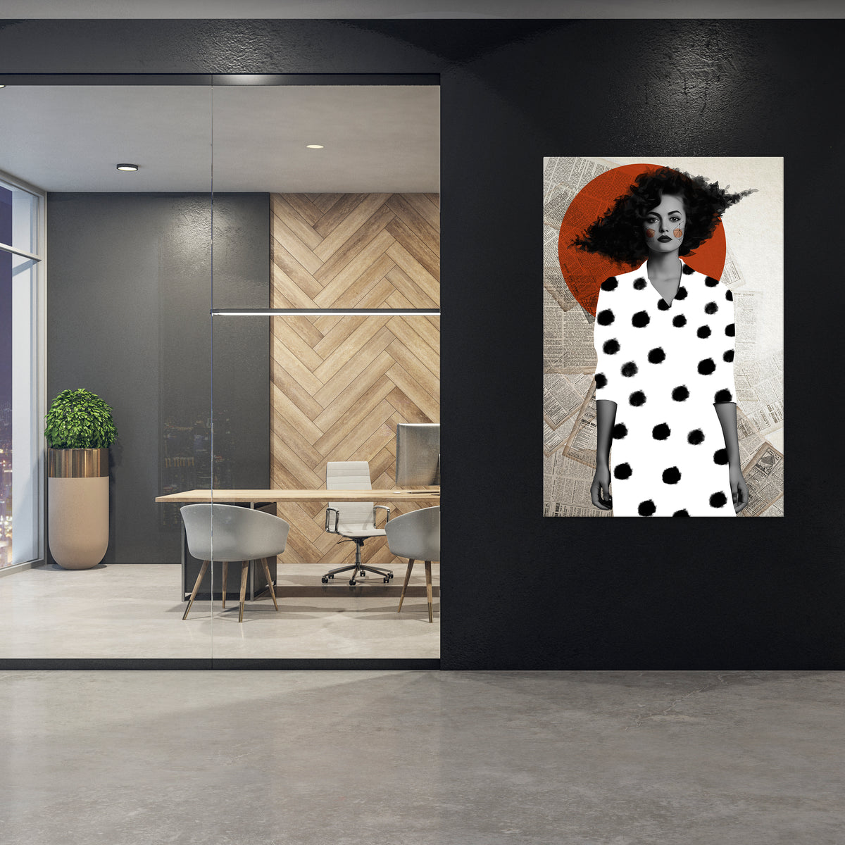 CLASSIC COOL DOTS Cuadro en lienzo vertical