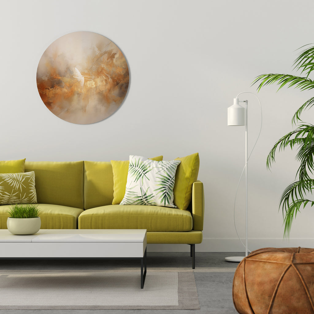 AMBER WHISPERS Round Wall Art