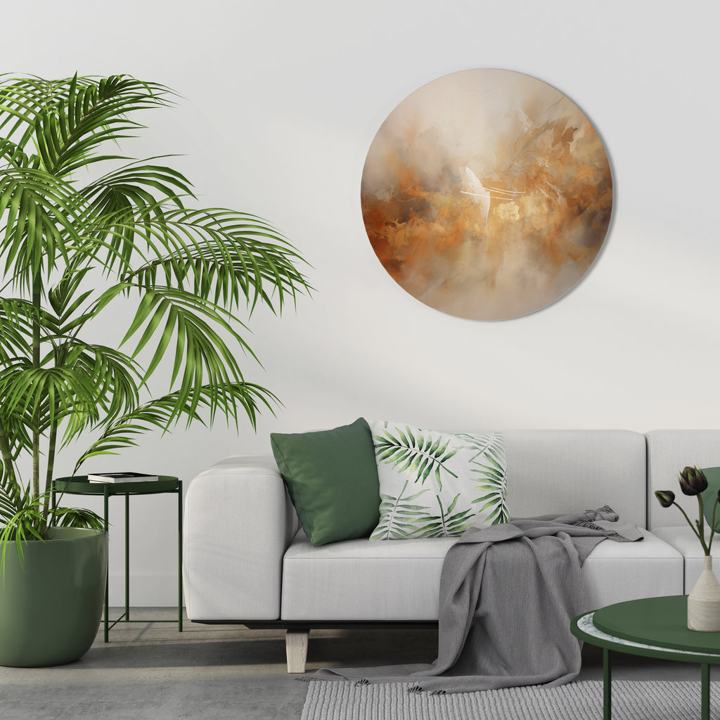 AMBER WHISPERS Round Wall Art