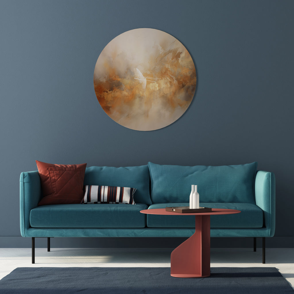 AMBER WHISPERS Round Wall Art