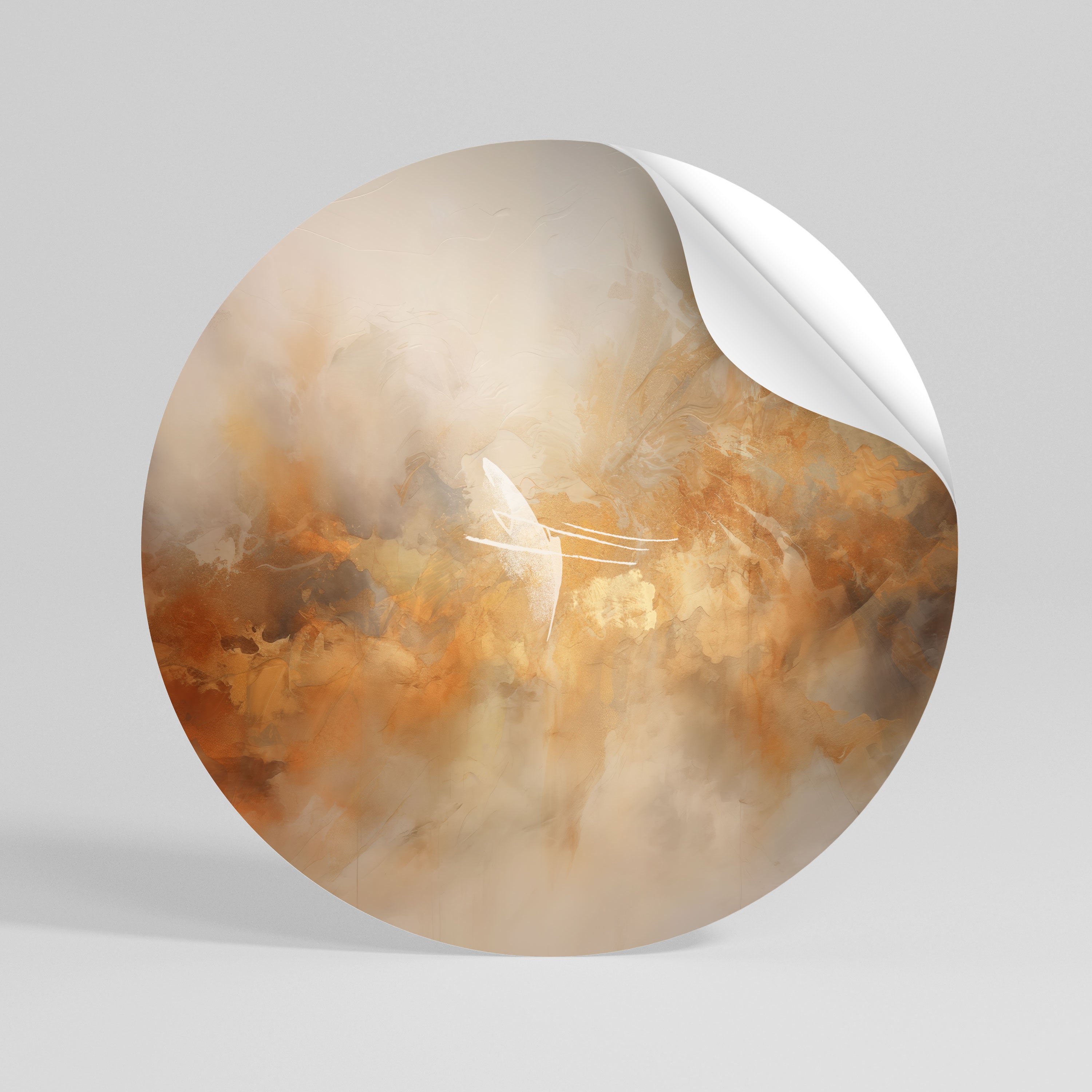 AMBER WHISPERS Peel and Stick Round Sticker