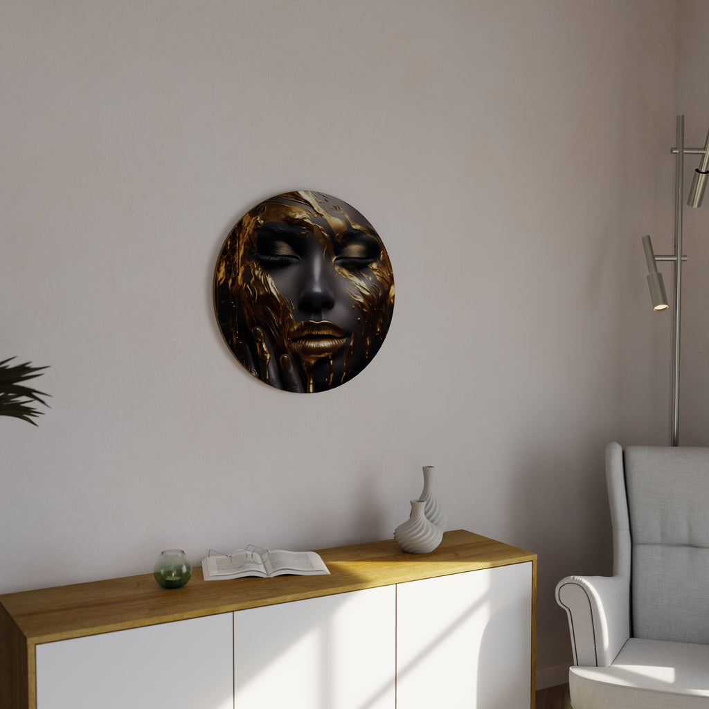GOLDEN GODDESS Round Wall Art
