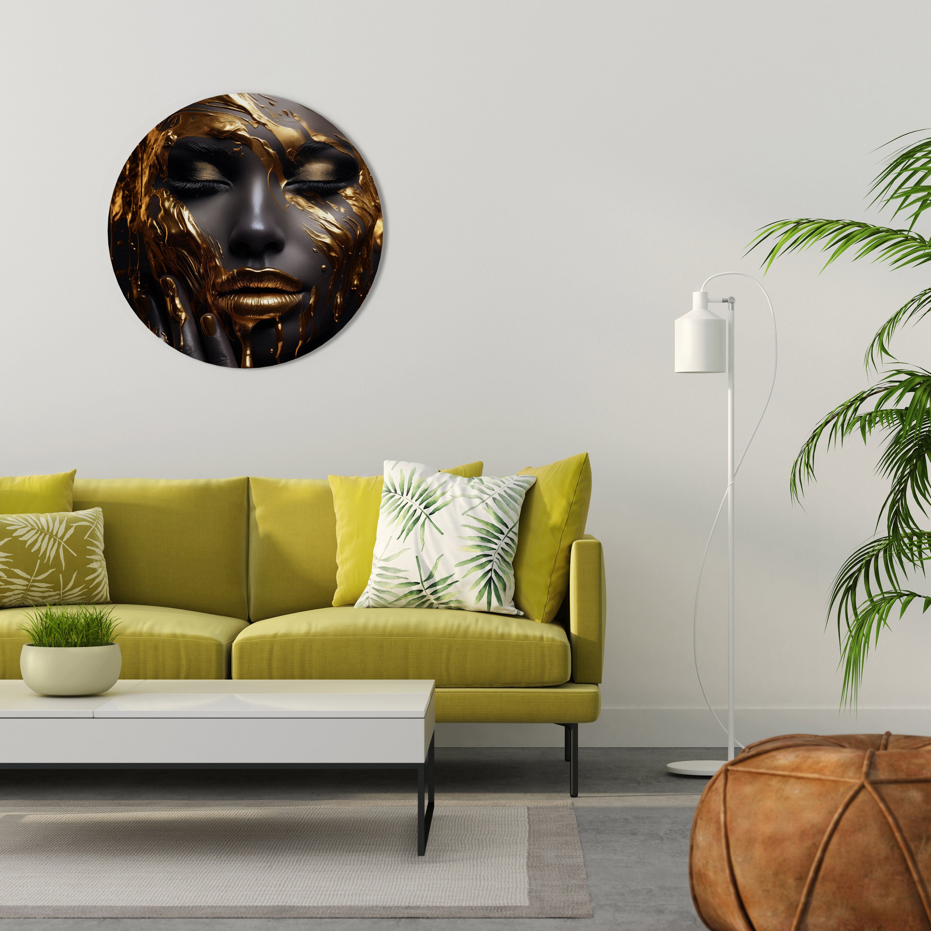 GOLDEN GODDESS Round Wall Art
