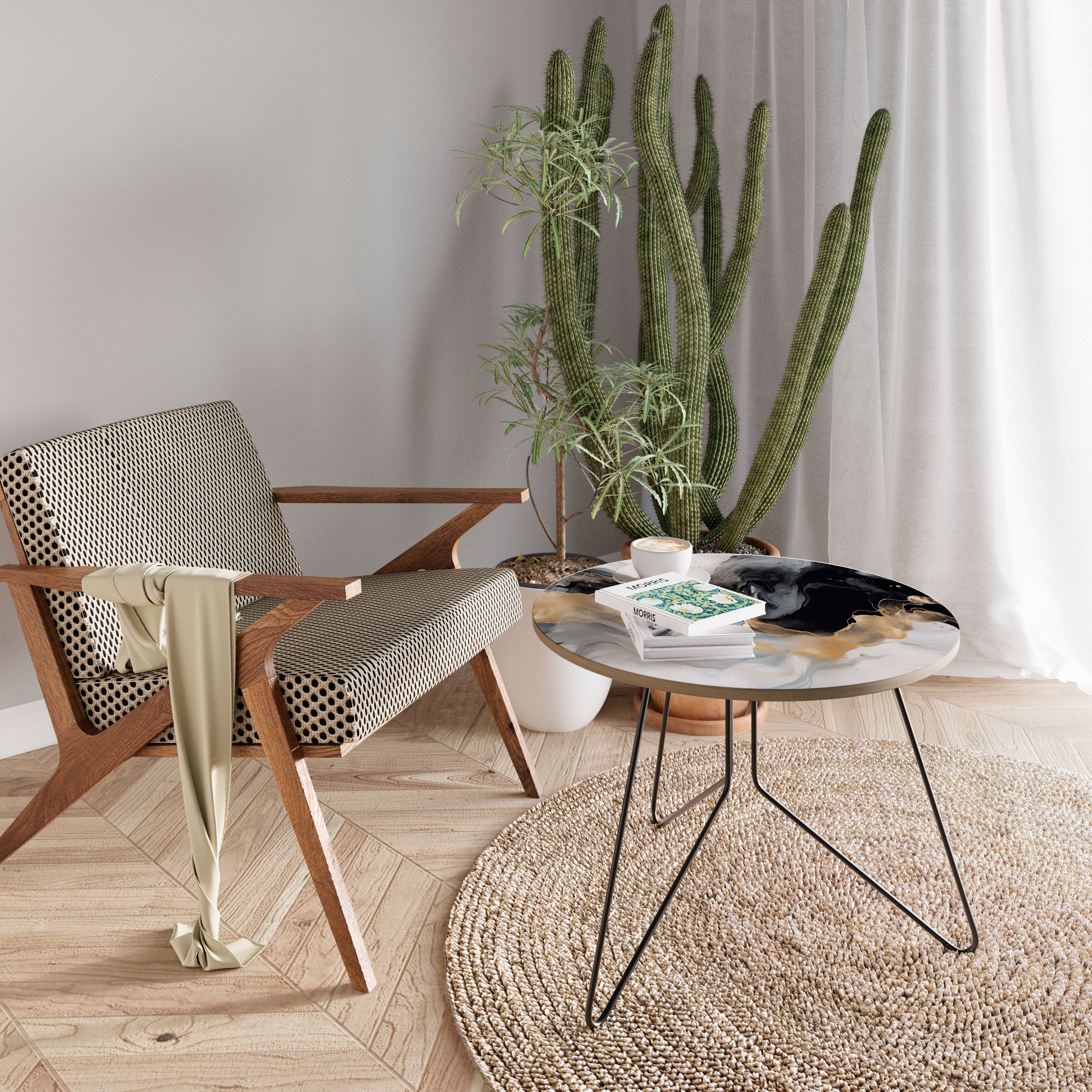 Mesa de centro CONFLUENCE BLANCO Y NEGRO 69