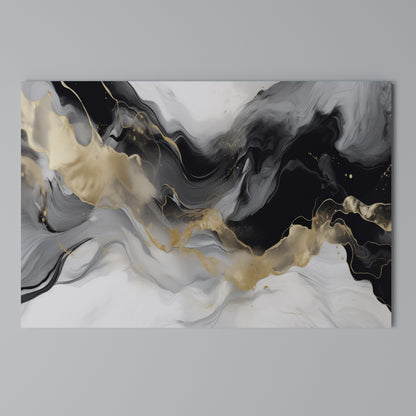 BLACK AND WHITE CONFLUENCE Cuadro en lienzo horizontal