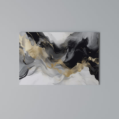 BLACK AND WHITE CONFLUENCE Cuadro en lienzo horizontal