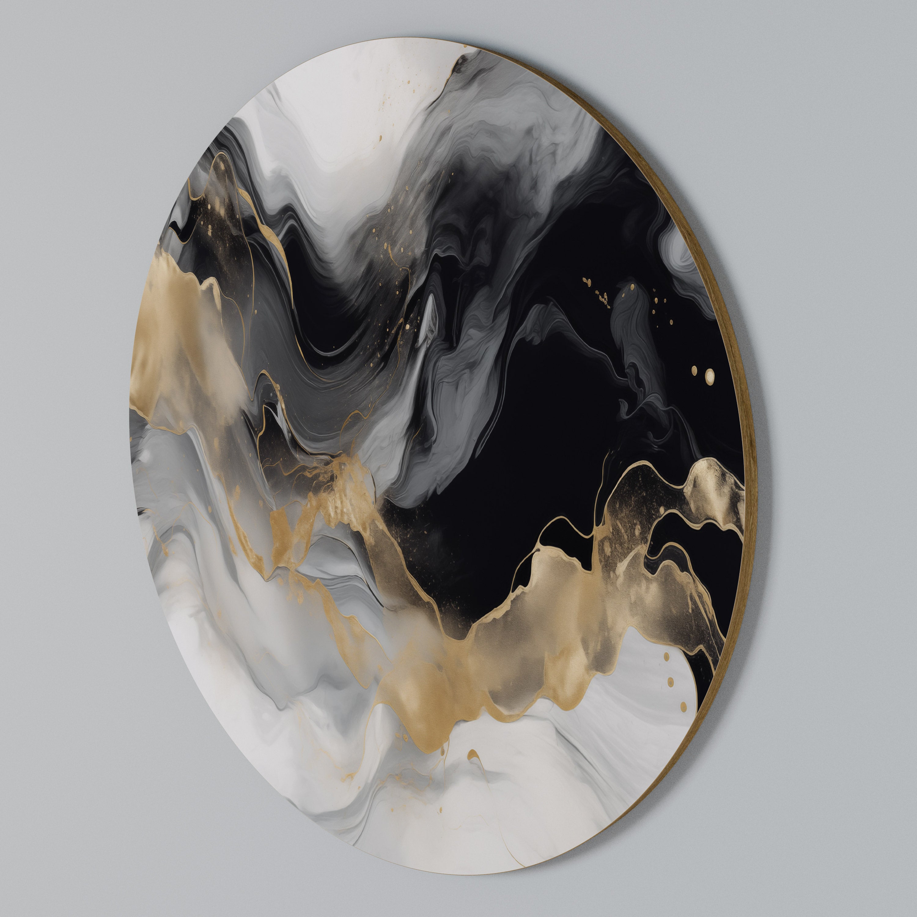 BLACK AND WHITE CONFLUENCE Arte de pared redondo