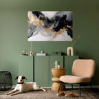 BLACK AND WHITE CONFLUENCE Peel and Stick Horizontal Poster