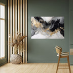 BLACK AND WHITE CONFLUENCE Peel and Stick Horizontal Poster