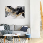 BLACK AND WHITE CONFLUENCE Peel and Stick Horizontal Poster