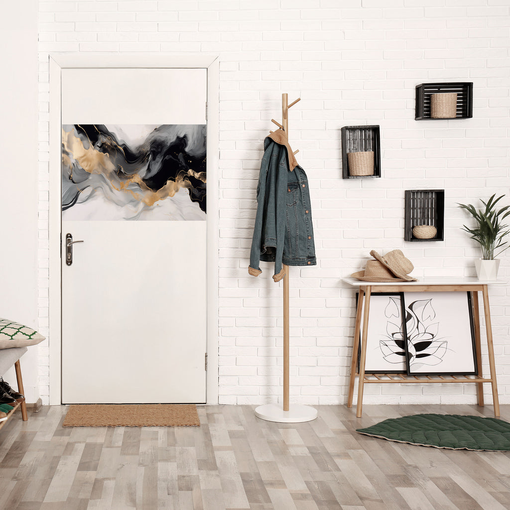 Póster horizontal autoadhesivo CONFLUENCIA EN BLANCO Y NEGRO