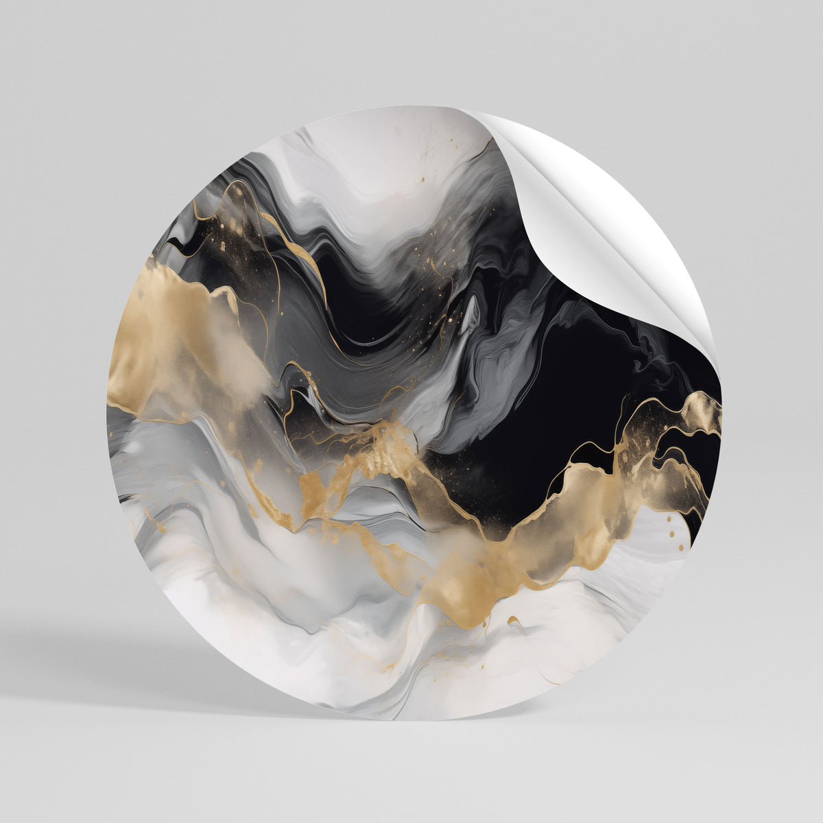 BLACK AND WHITE CONFLUENCE Vinilo adhesivo redondo