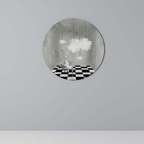 CHESS CLOUD SWAN Round Wall Art