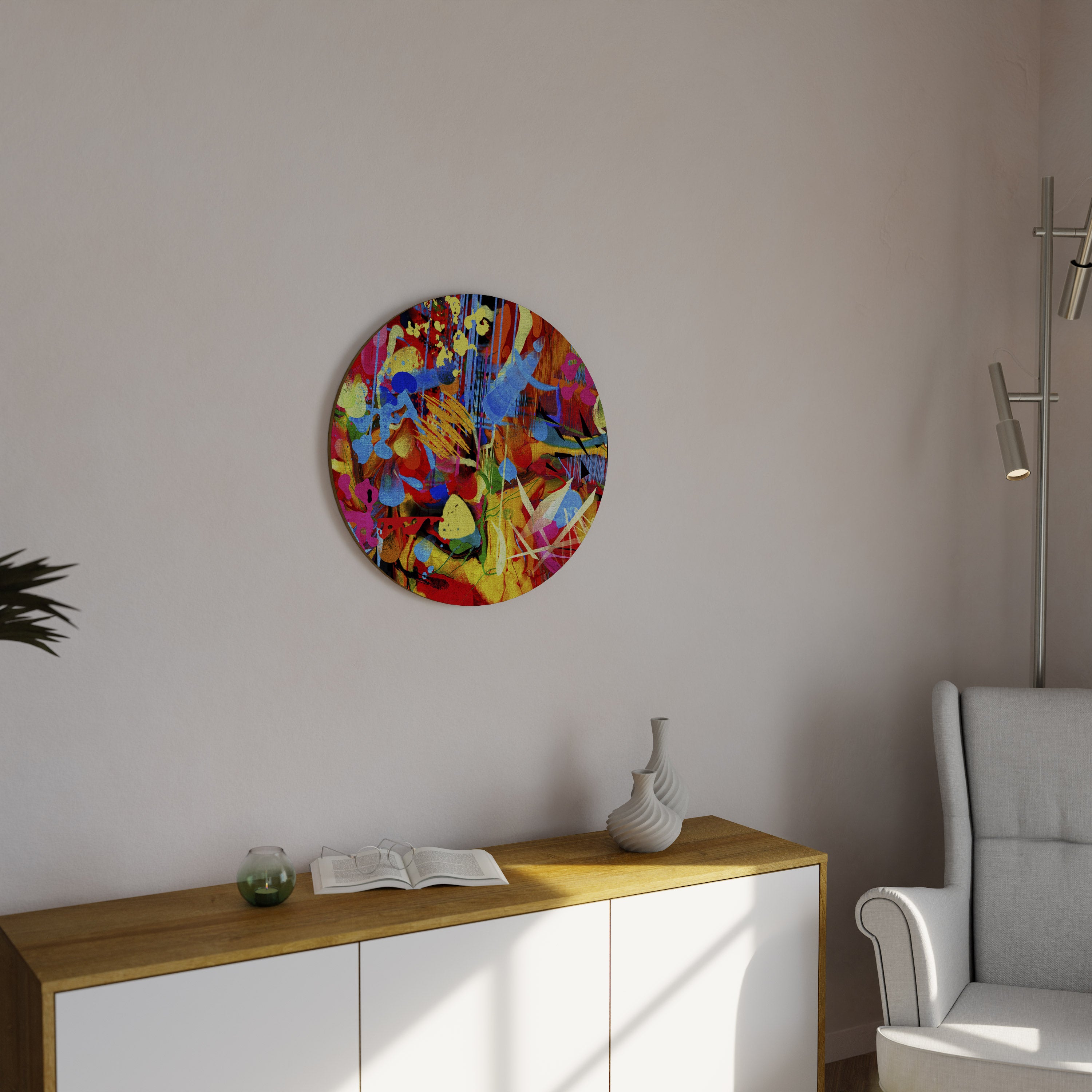 Arte de pared redondo ABSTRACT RHAPSODY