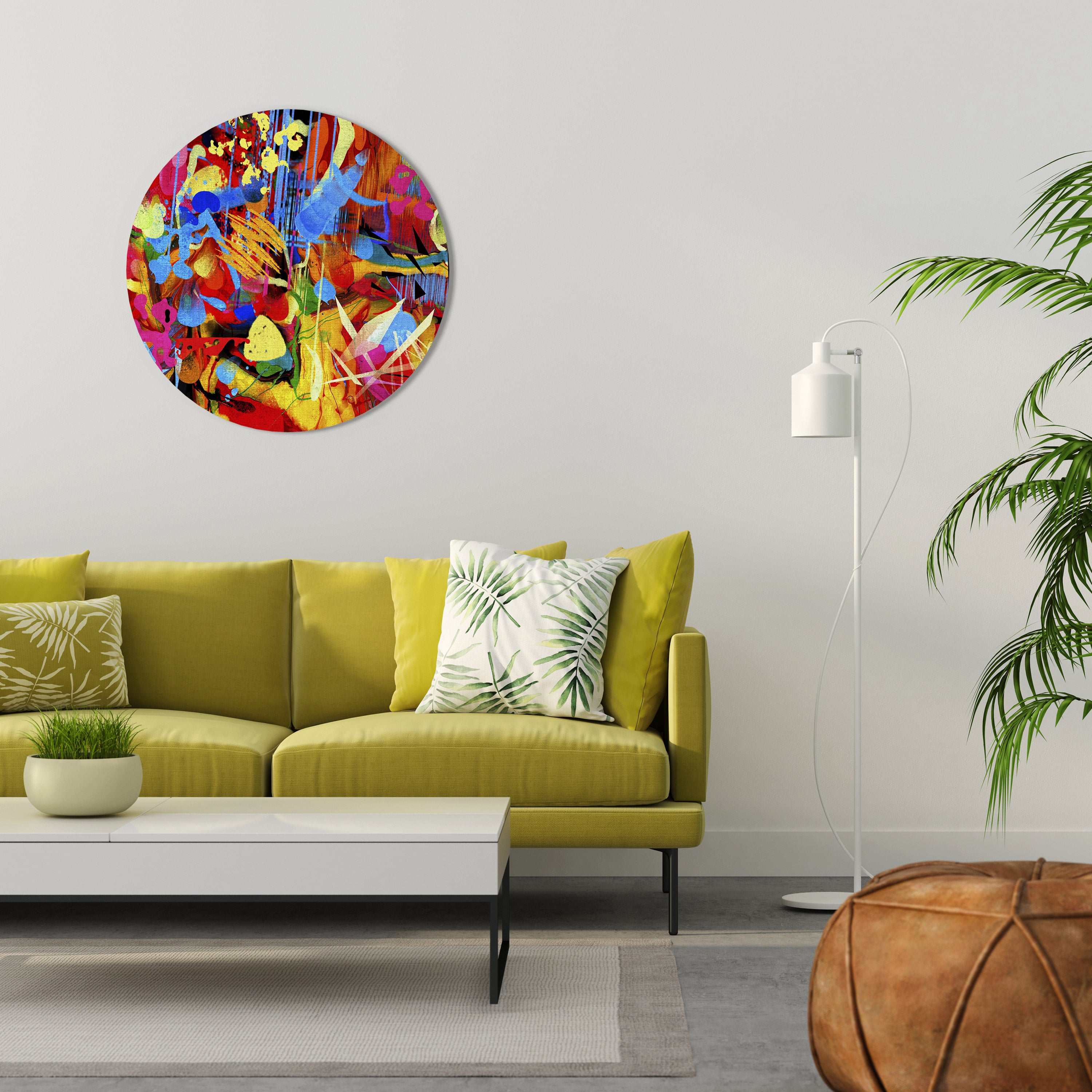 Arte de pared redondo ABSTRACT RHAPSODY