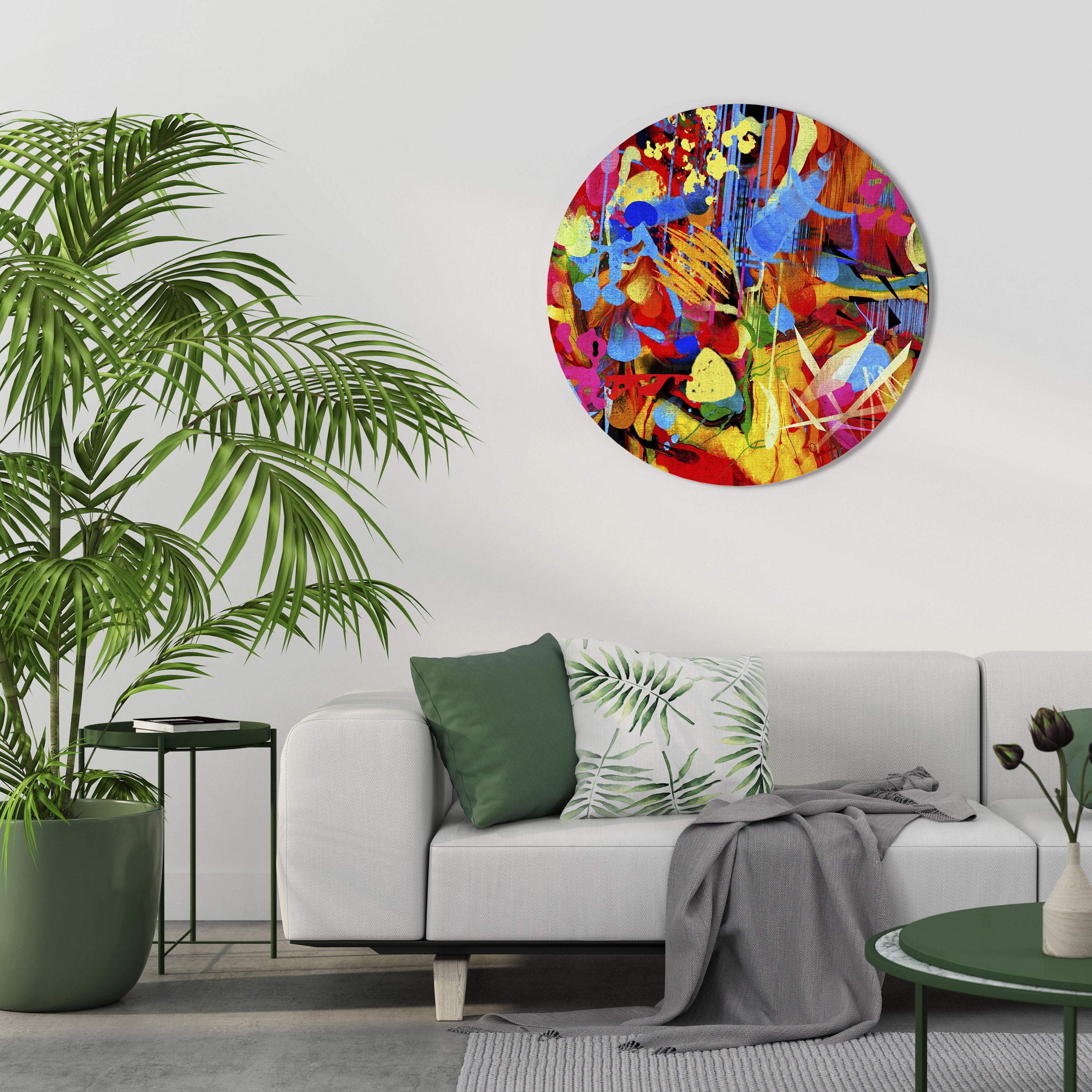 Arte de pared redondo ABSTRACT RHAPSODY
