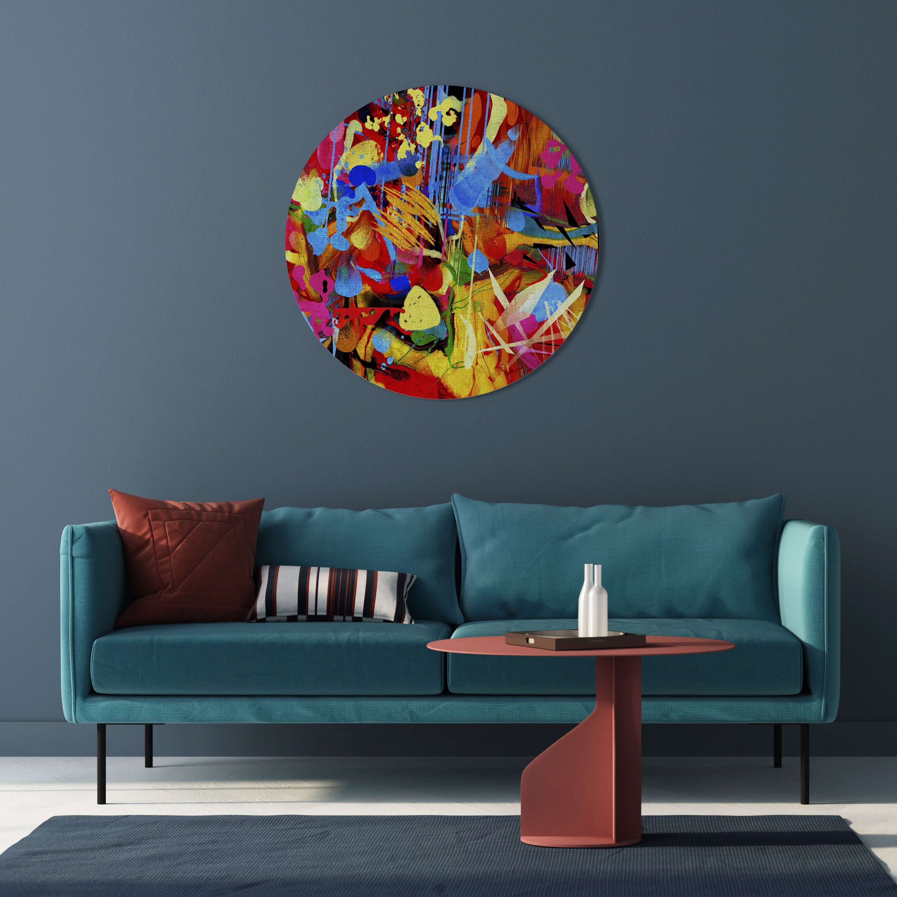 Arte de pared redondo ABSTRACT RHAPSODY