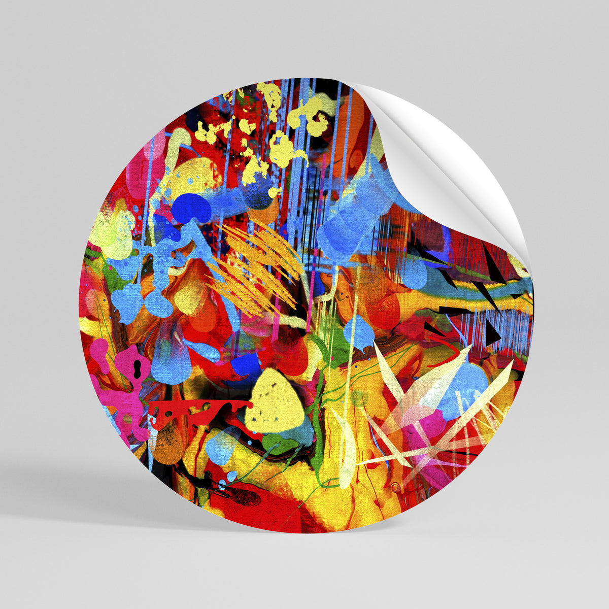 ABSTRACT RHAPSODY Peel and Stick Round Sticker