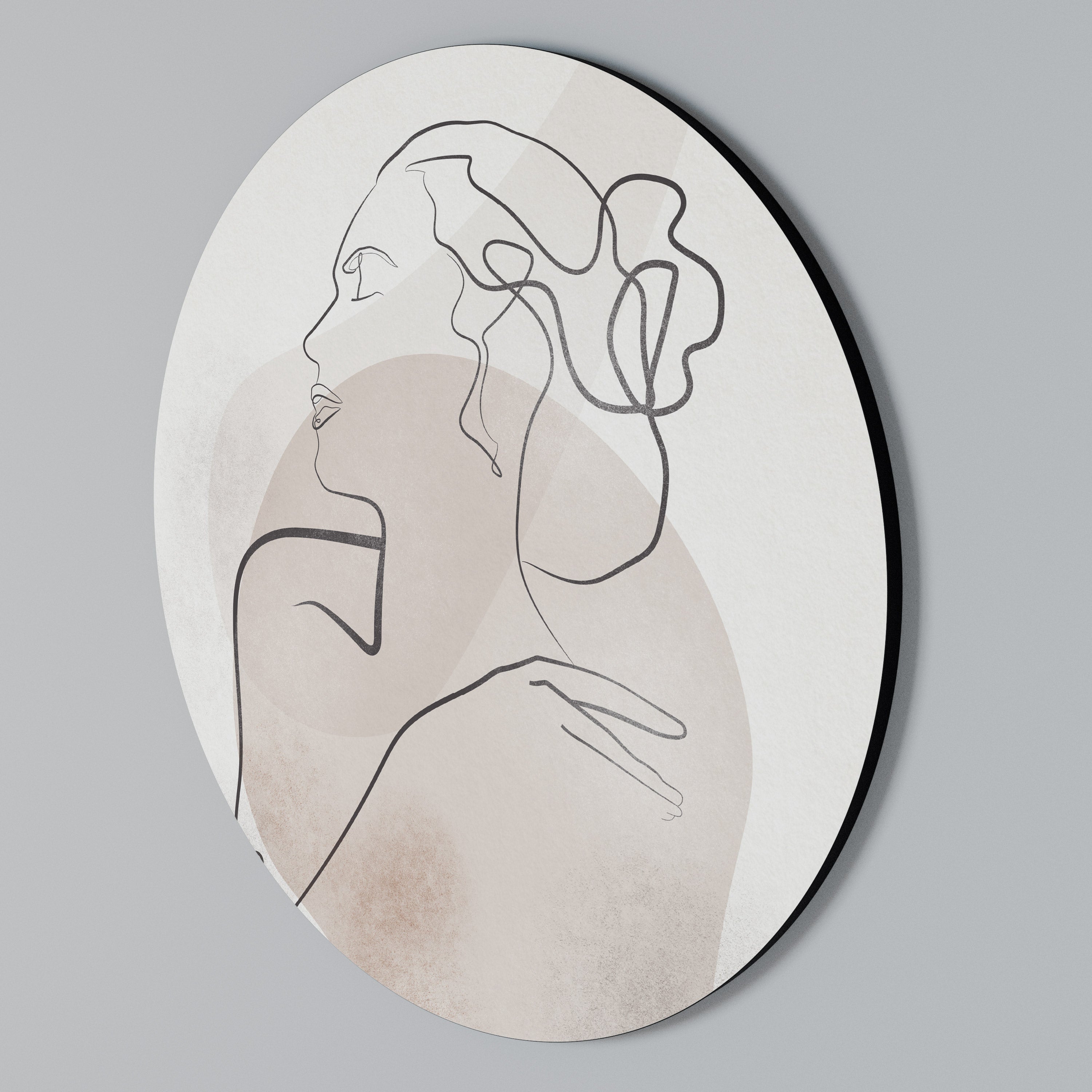GRACEFUL LINES Round Wall Art