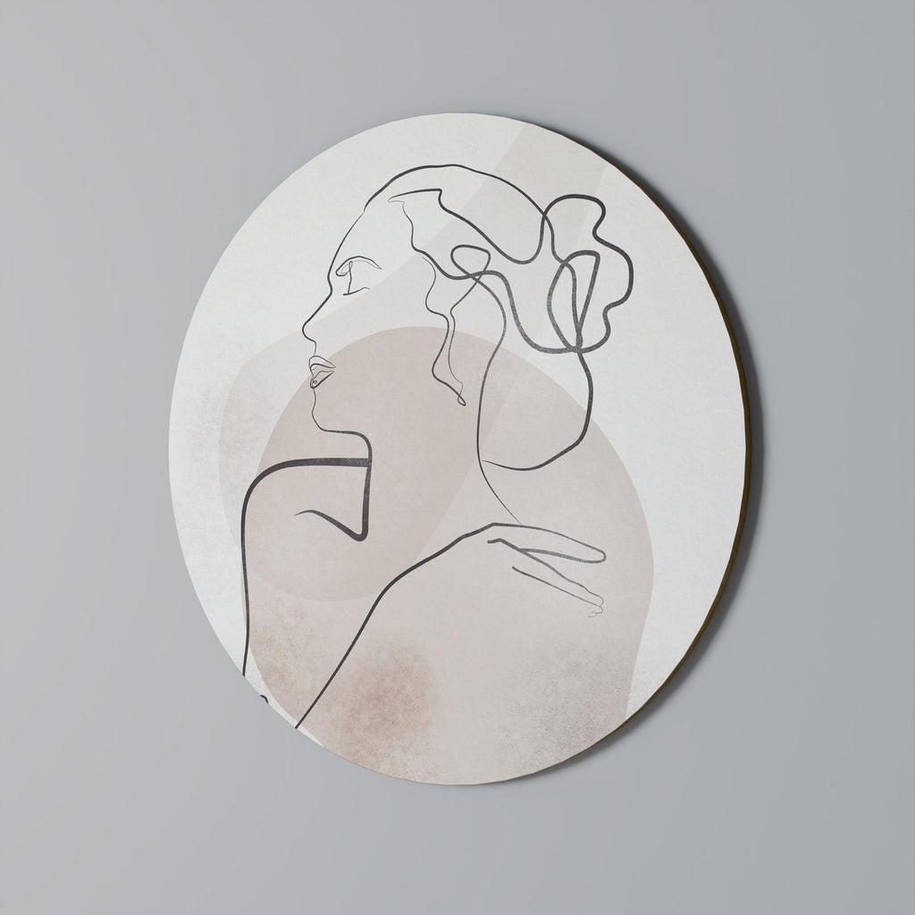 GRACEFUL LINES Round Wall Art