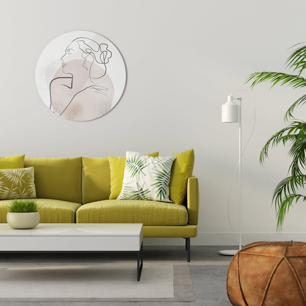 GRACEFUL LINES Round Wall Art