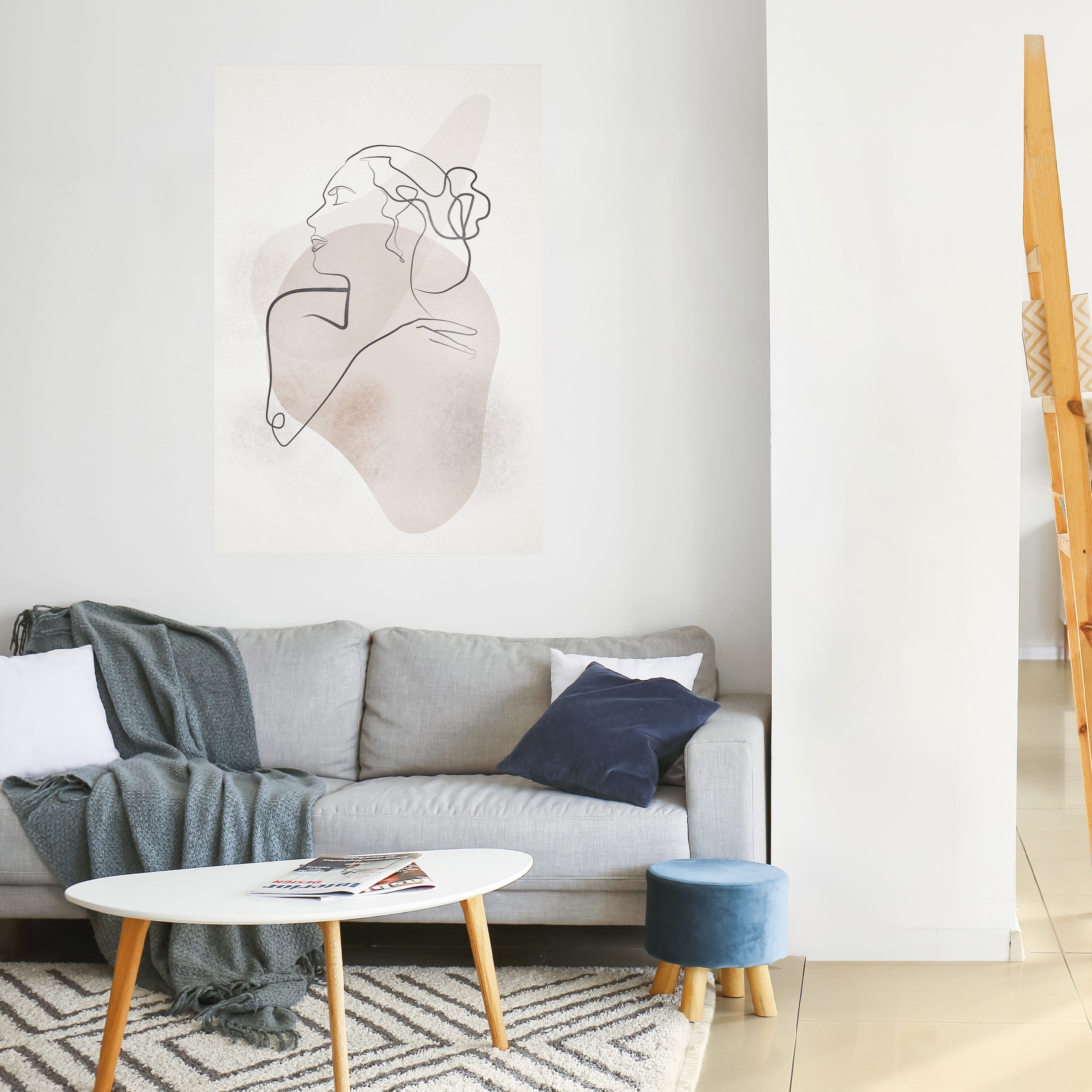 GRACEFUL LINES Peel and Stick Vertical Poster