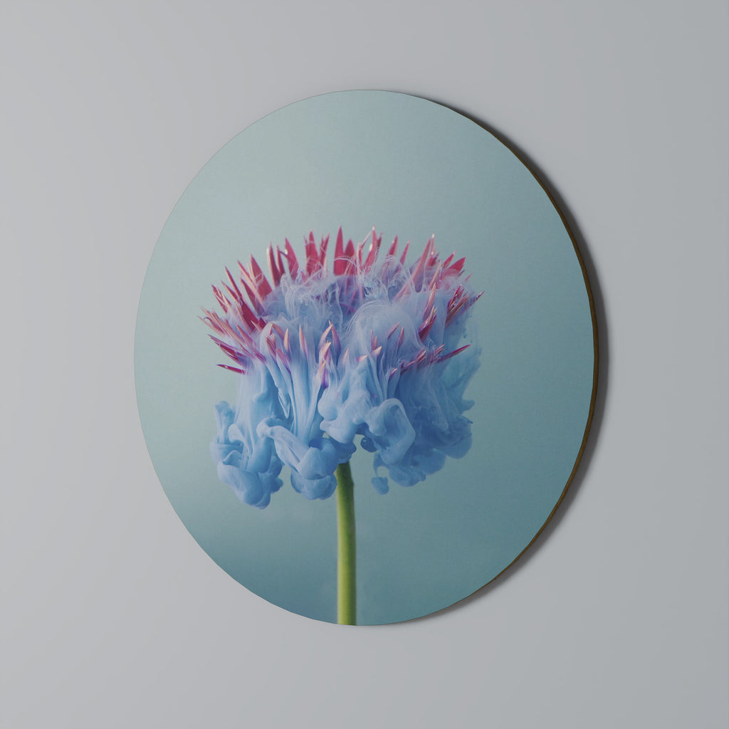 MISTY BLUE EXPLOSION Round Wall Art