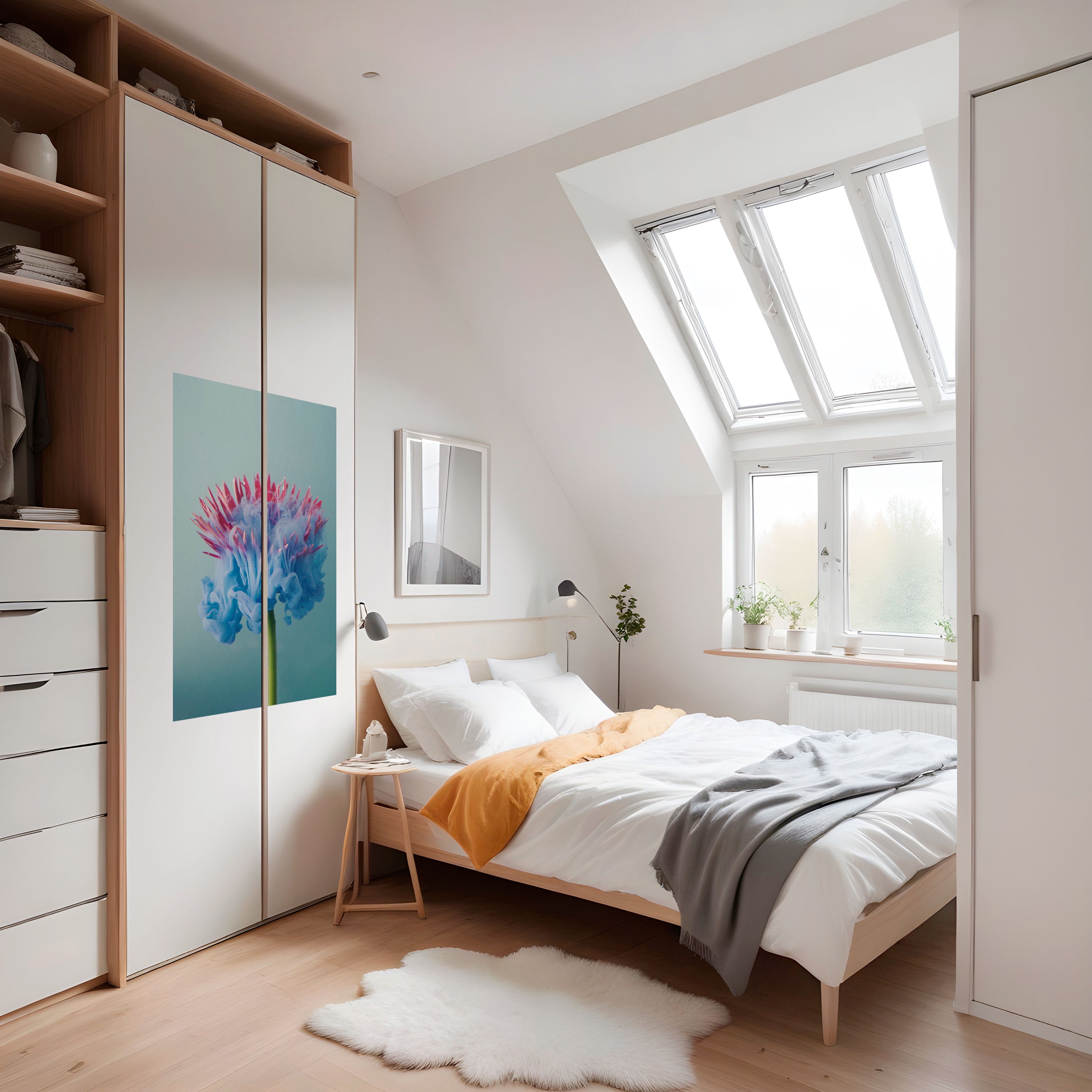 MISTY BLUE EXPLOSION Peel and Stick Vertical Poster