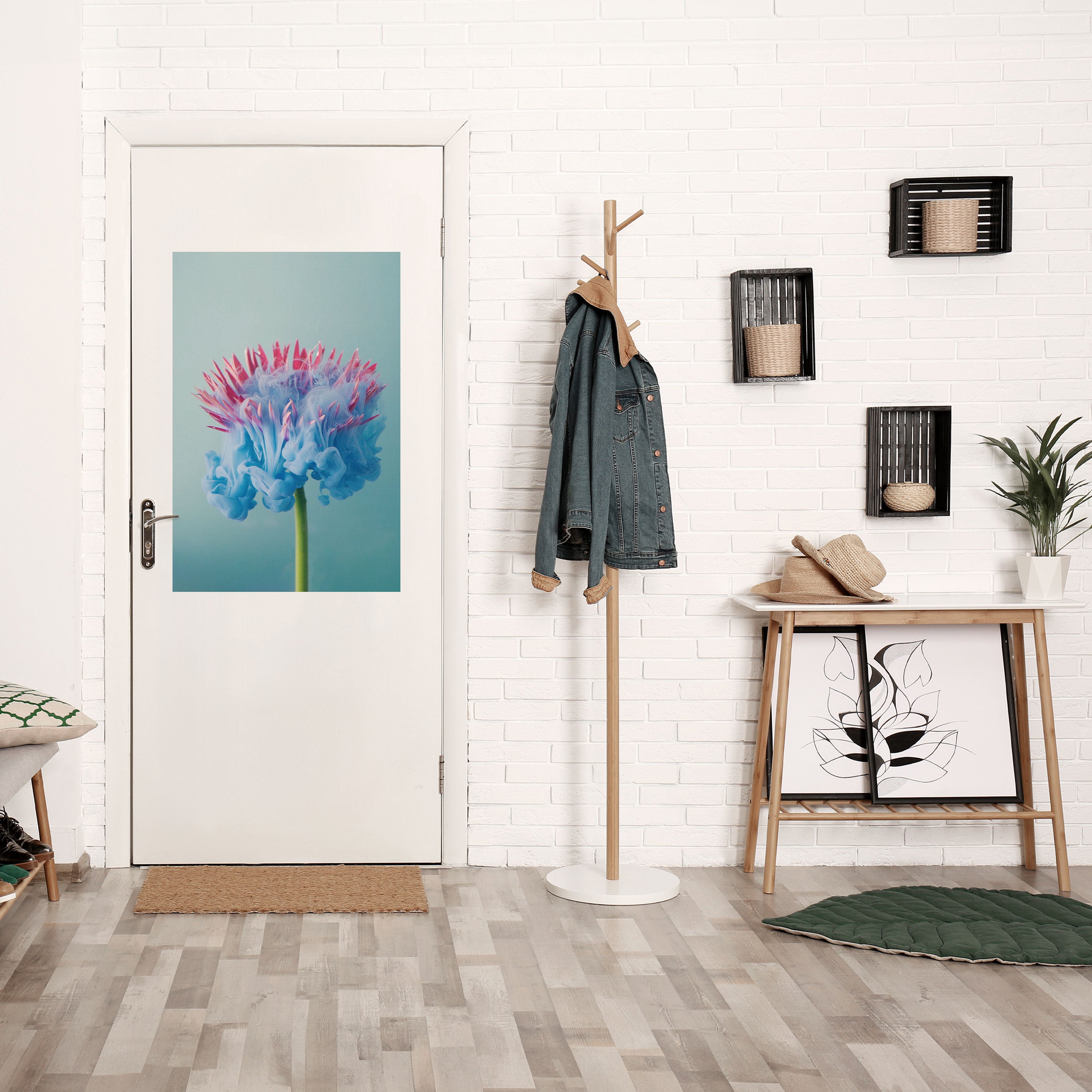 MISTY BLUE EXPLOSION Peel and Stick Vertical Poster