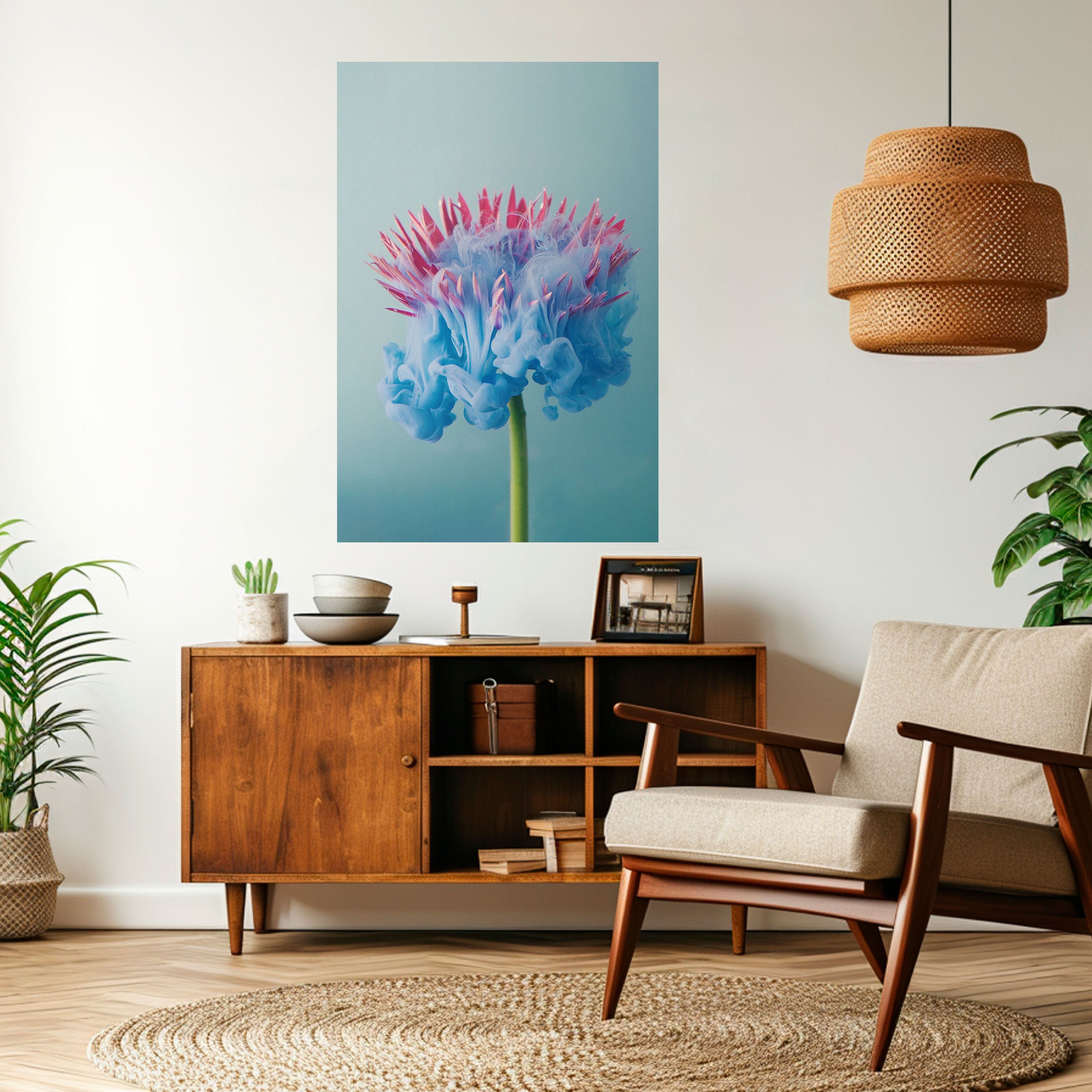 MISTY BLUE EXPLOSION Peel and Stick Vertical Poster