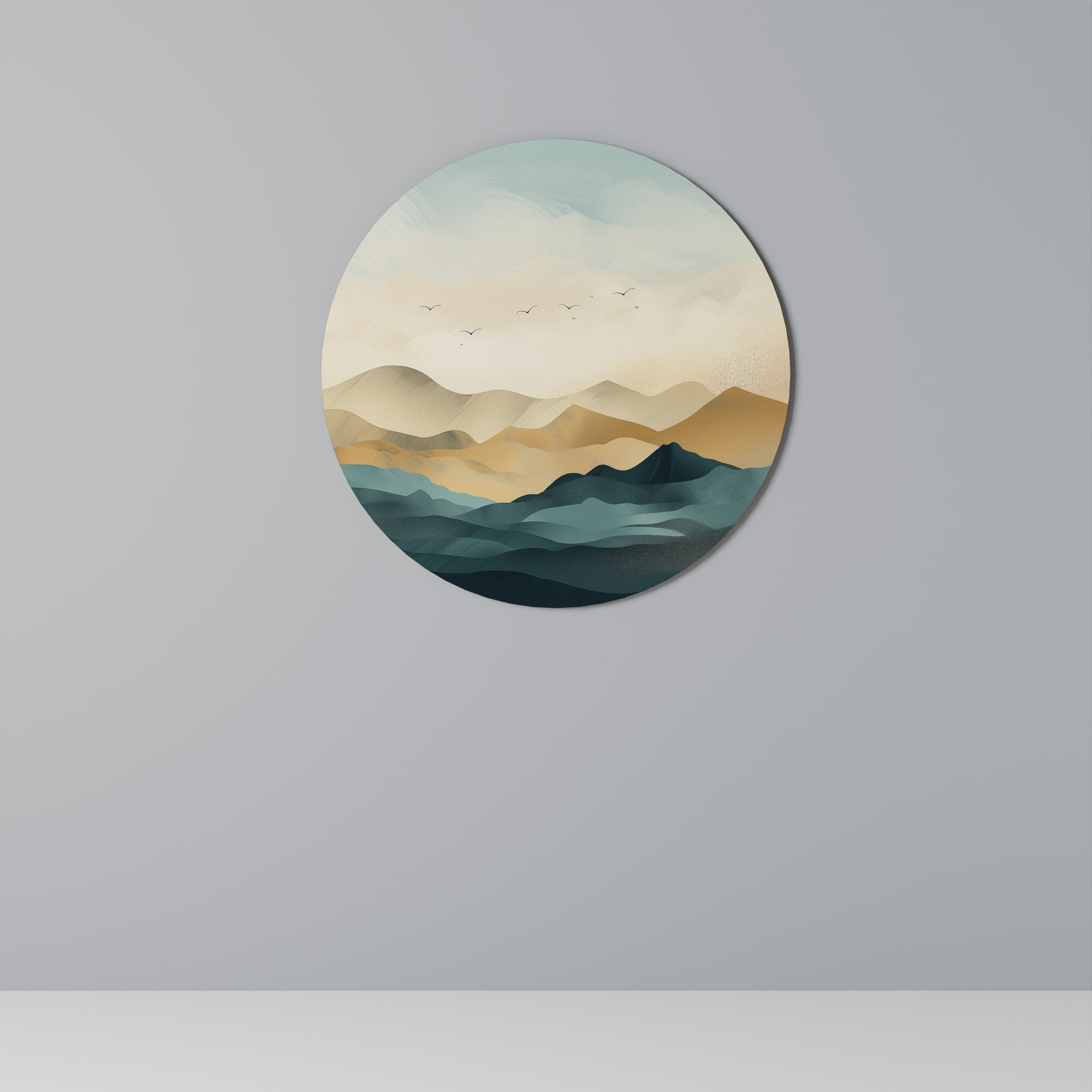 MOUNTAIN MELODY Round Wall Art