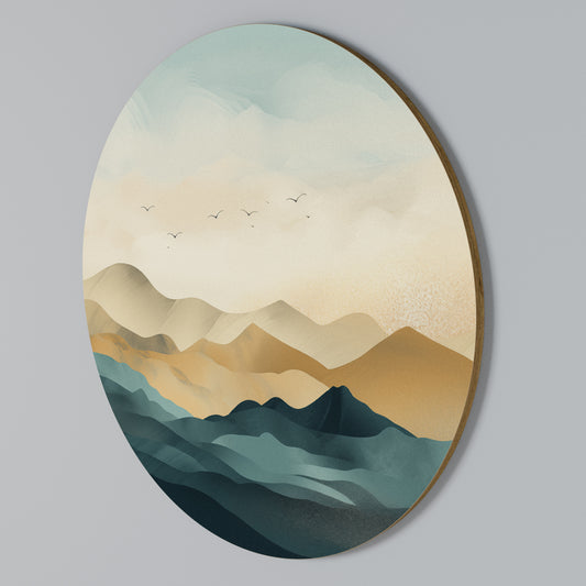 MOUNTAIN MELODY Arte de pared redondo