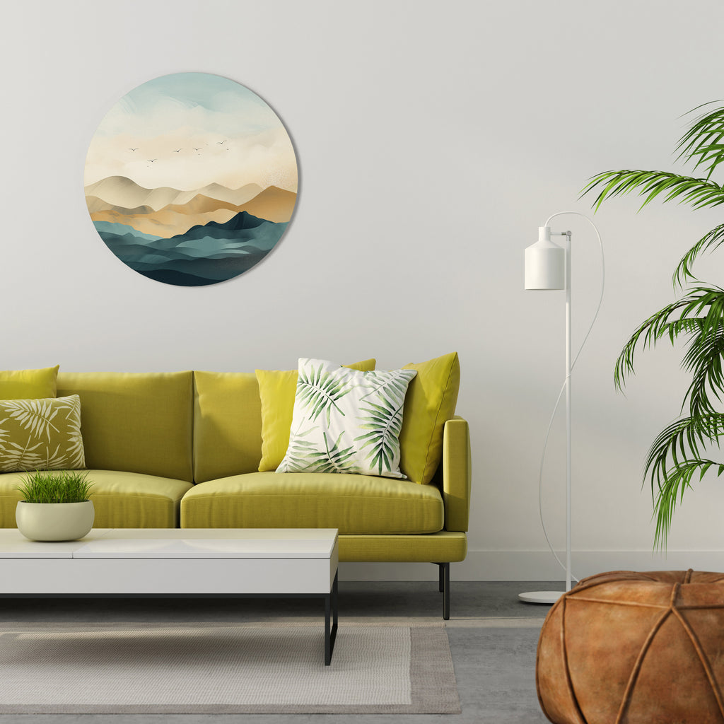 MOUNTAIN MELODY Round Wall Art