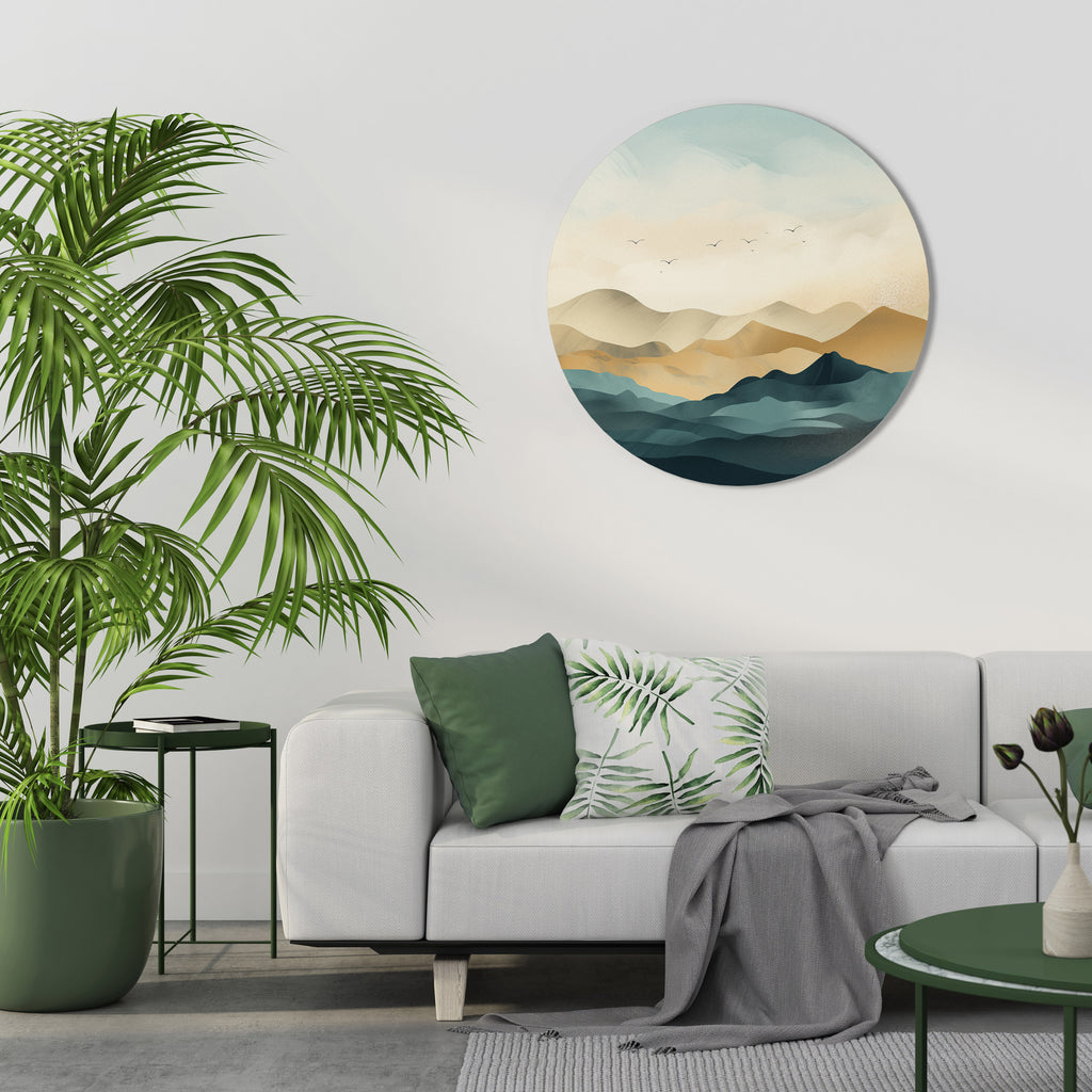 MOUNTAIN MELODY Round Wall Art